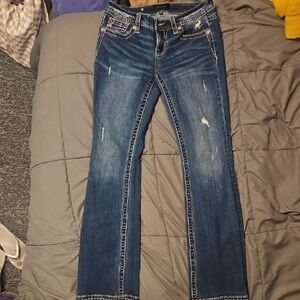 Miss Me Blue Boot Cut Distressed Jeans